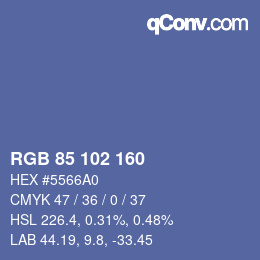 颜色代码: RGB 85 102 160 | qconv.com