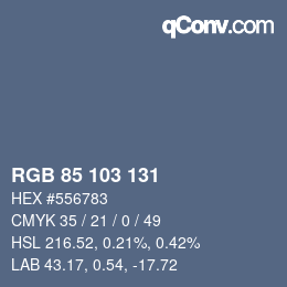 Color code: RGB 85 103 131 | qconv.com