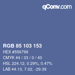 Color code: RGB 85 103 153 | qconv.com