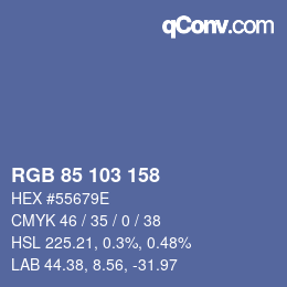 カラーコード: RGB 85 103 158 | qconv.com