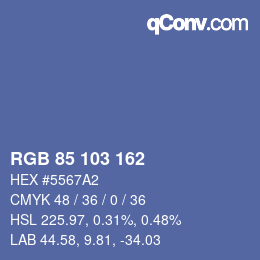 カラーコード: RGB 85 103 162 | qconv.com