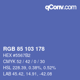 Color code: RGB 85 103 178 | qconv.com