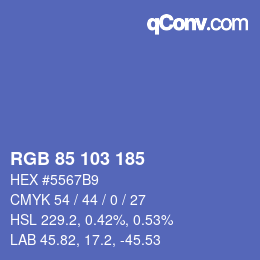 Color code: RGB 85 103 185 | qconv.com