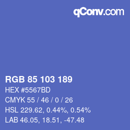 Color code: RGB 85 103 189 | qconv.com