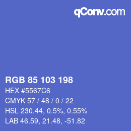 Color code: RGB 85 103 198 | qconv.com