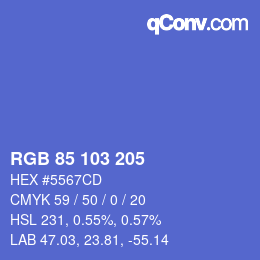 カラーコード: RGB 85 103 205 | qconv.com