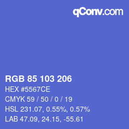 Color code: RGB 85 103 206 | qconv.com