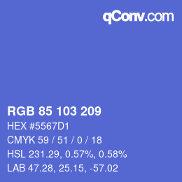 Color code: RGB 85 103 209 | qconv.com