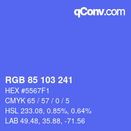 カラーコード: RGB 85 103 241 | qconv.com