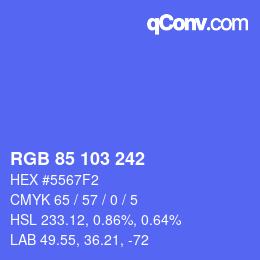 Color code: RGB 85 103 242 | qconv.com