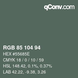 Color code: RGB 85 104 94 | qconv.com