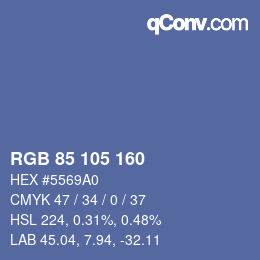 Color code: RGB 85 105 160 | qconv.com