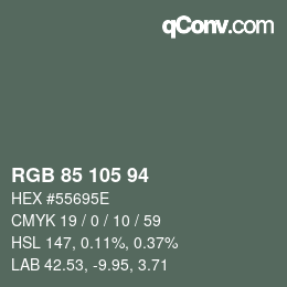 Color code: RGB 85 105 94 | qconv.com