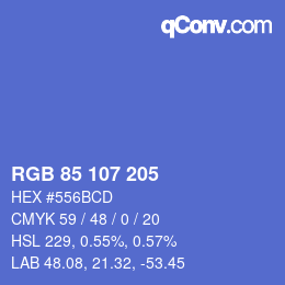 Color code: RGB 85 107 205 | qconv.com