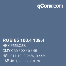 カラーコード: RGB 85 108.4 139.4 | qconv.com