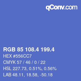 カラーコード: RGB 85 108.4 199.4 | qconv.com