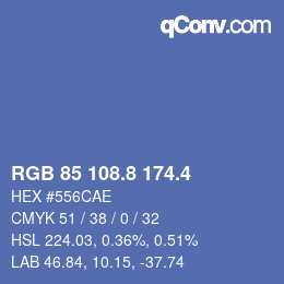 カラーコード: RGB 85 108.8 174.4 | qconv.com