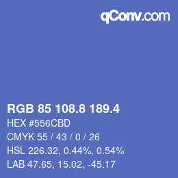 カラーコード: RGB 85 108.8 189.4 | qconv.com