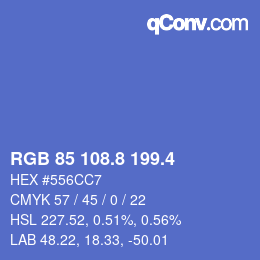 カラーコード: RGB 85 108.8 199.4 | qconv.com