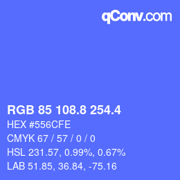 カラーコード: RGB 85 108.8 254.4 | qconv.com