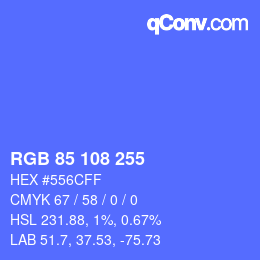 Color code: RGB 85 108 255 | qconv.com