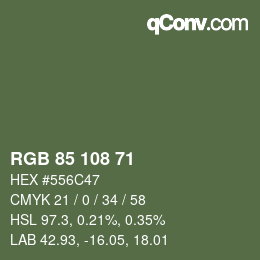 Farbcode: RGB 85 108 71 | qconv.com
