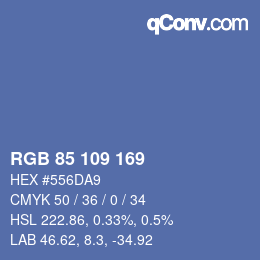 カラーコード: RGB 85 109 169 | qconv.com
