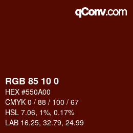 Color code: RGB 85 10 0 | qconv.com