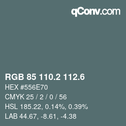 カラーコード: RGB 85 110.2 112.6 | qconv.com