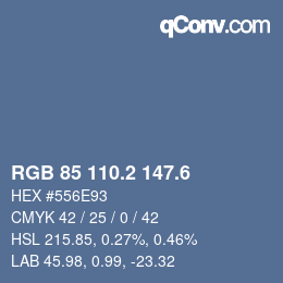カラーコード: RGB 85 110.2 147.6 | qconv.com