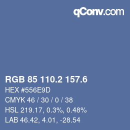 カラーコード: RGB 85 110.2 157.6 | qconv.com