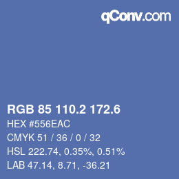 カラーコード: RGB 85 110.2 172.6 | qconv.com