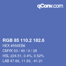 カラーコード: RGB 85 110.2 182.6 | qconv.com