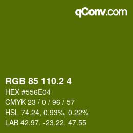 カラーコード: RGB 85 110.2 4 | qconv.com