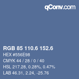 カラーコード: RGB 85 110.6 152.6 | qconv.com