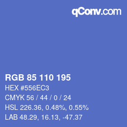 Color code: RGB 85 110 195 | qconv.com