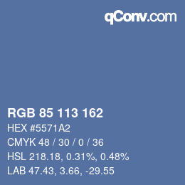 Color code: RGB 85 113 162 | qconv.com