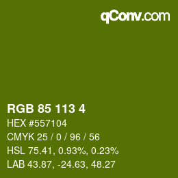 Color code: RGB 85 113 4 | qconv.com