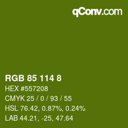 カラーコード: RGB 85 114 8 | qconv.com