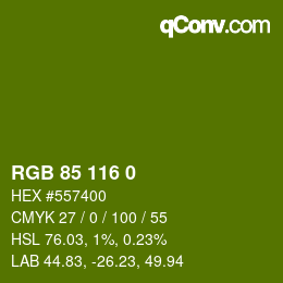 Color code: RGB 85 116 0 | qconv.com