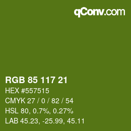 颜色代码: RGB 85 117 21 | qconv.com