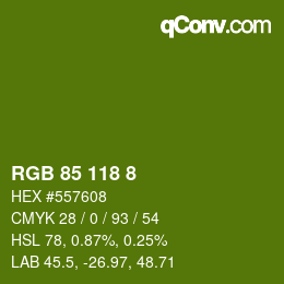 Color code: RGB 85 118 8 | qconv.com