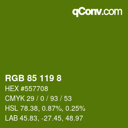 Color code: RGB 85 119 8 | qconv.com