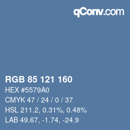 Color code: RGB 85 121 160 | qconv.com
