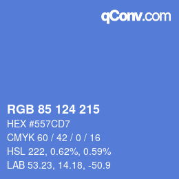 Color code: RGB 85 124 215 | qconv.com