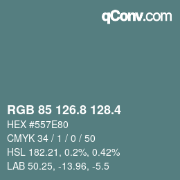 カラーコード: RGB 85 126.8 128.4 | qconv.com
