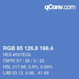 カラーコード: RGB 85 126.8 198.4 | qconv.com