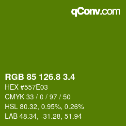 カラーコード: RGB 85 126.8 3.4 | qconv.com