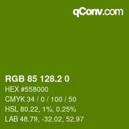 カラーコード: RGB 85 128.2 0 | qconv.com