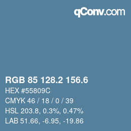カラーコード: RGB 85 128.2 156.6 | qconv.com